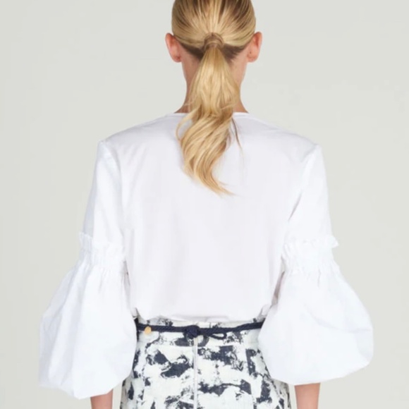 Silvia Tcherassi White Cotton Embroidered Wenda  Blouse Top Sz S  NEW - Picture 7 of 15